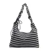 Bolso bandolera de estrella bolso de mano de lunares bolso de lona portátil a rayas blanco y negro estilo francés bolsa de mano tote simple de gran capacidad