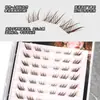 Pestañas postizas de color marrón corto estilo zorro Su Daji sin pegamento, racimos individuales segmentados naturales fotogénicas estilo manga para pegar