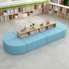 Estante de Livros para Biblioteca Escolar Sofá Combinação Curva Criativa Formato Área de Leitura Estante Armazenamento Área de Descanso Banco
