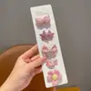 Grampo de Cabelo Laço Vermelho Fofo de Ano Novo para Crianças Meninas Flor Desenho Animado Presilha Lateral Bebê Presilha Bico de Pato de Ano Novo Acessório de Cabeça