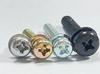 Tornillos de cabeza plana pequeña PM con cabeza redonda empotrada en cruz y almohadilla de resorte plana, tres tornillos de combinación de acero al carbono galvanizado M3/M4/M5/M6