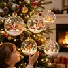 Nuevo producto transfronterizo: bola de cristal, adorno de bola transparente de muñeco de nieve para árbol de Navidad, decoración de ambiente festivo para el hogar