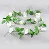 Enredadera de Rosas Artificiales Flor Falsa Colgante de Pared Planta Artificial para Decoración de Tubería de Calefacción en Sala de Estar Plástico Seda Flor Falsa Enredadera