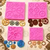 Reloj Dibujo Animado Engranaje Punk Chocolate Flip Azúcar Arcilla de Silicona Reloj de Bolsillo Reloj Herramienta Herrajes Accesorios