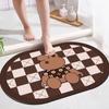 Alfombrilla de baño para puerta de dormitorio, absorbente, antideslizante, con dibujos animados, ovalada