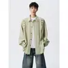 Camisa retro de manga larga estilo americano para hombre, elegante y de corte relajado, chaqueta de trabajo limpia y bien confeccionada, moderna