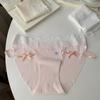 Calcinhas de Renda Sexy Sem Costura com Aro na Perna de Corte Alto para Meninas, Finas 10A de Seda de Gelo com Tira Fina, Calcinhas Triângulo com Borboleta Francesa