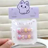 Uñas postizas divertidas para niñas, color rosa dulce, florales, huecas, de estrella, con lunares y lazo, desmontables y ponibles