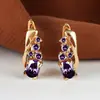 Brincos Cruzados Populares Dourados com Quatro Pequenos Diamantes Redondos e Zircônia Oval Moda Elegante Feminina Retrô