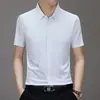 Camiseta Masculina de Alta Qualidade Sem Costura de Manga Curta Verão Novo Estilo Camisa Polo Camiseta Casual de Negócios para Meia-Idade Roupa Masculina