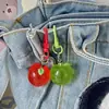 Llavero de Manzana Transparente Tridimensional Lindo Colgante de Fruta Artificial Creativo Regalo para Pareja Estudiante Decoración Venta al por Mayor