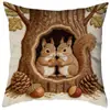 Funda de Almohada de Pascua de Animales Lindos, Funda para Cojín de Sofá con Bordado de Imitación de Conejo, Decoración de Pascua