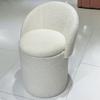 Banquito de Almacenamiento para Maquillaje del Fabricante, Taburete de Tocador con Respaldo para Dormitorio, Silla de Maquillaje para Tocador en Casa, Taburete Redondo para Manicura, Estilo Nórdico