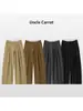Pantalones de traje de pierna ancha en color de contraste para mujer, nuevo estilo otoño 2026, pantalones rectos casuales de pliegues de cintura baja de alta gama para adelgazar