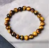 Pulseira com Contas da Sorte Olho de Tigre Verde Fantasma Olho de Tigre Amarelo Pedra Ágata Natural Pixiu
