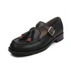 Sapatos de Salto Baixo Elegantes Simples da Moda Estilo Universitário 2,5cm Verão 2026 Novo Bico Redondo Salto Grosso Tira no Tornozelo Sapatos de Couro