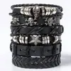 Pulseira multicamadas de miçangas mais vendida no exterior, retrô, moderna, street beat, cordão de mão trançado, conjunto de pulseiras criativas DIY, Atacado