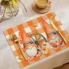 Temu Alfombrilla Decorativa de Otoño para Acción de Gracias Estampado de Calabaza Vajilla Esterilla Aislante Simple y Versátil Alfombrilla de Mesa para Comedor Occidental