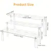 Soporte de Cono Acrílico de Tres Niveles, Estante de Almacenamiento para Pasteles Festivos, Exhibidor Combinado Estilo Escalera para Almacenamiento de Postres