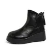 Botas Martin casuais versáteis e confortáveis 2026, novas botas femininas outono/inverno, bico redondo, sola grossa, que aumentam a altura, com zíper traseiro, tornozeleiras