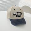 Verão e Outono Novos Chapéus Retrô para Crianças Chapéus Bordados para Meninos e Meninas Boné com Aba Boston Combinando Cores Boné de Beisebol de Malha com Proteção Solar