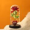 Regalo de San Valentín Cubierta de Vidrio Flor Eterna Adorno de Escritorio Regalo para Novia Amor Luz Nocturna Manualidades Venta al por Mayor