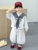 Conjunto de Sudadera para Niños de Primavera y Otoño, Conjunto Deportivo Elegante de Dos Piezas Estilo Coreano para Niños, Ropa Genial para Niños Pequeños