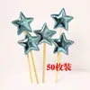 Decoración para hornear pasteles Tarjeta de PU enchufe reflectante estrella de cinco puntas Amor Fiesta mesa de postres enchufe 100