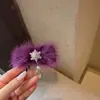 Pente de Cabelo com Pingente de Pérola e Floco de Neve em Pelo de Vison de Alta Qualidade para Franja, Grampo para Cabelos Soltos, Pente Reverso para Mulheres, Acessório de Cabelo para Outono e Inverno