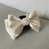 Pinza para el Cabello Grande de Lazo de Satén de Gama Alta para Mujer, Exquisita Pinza Plegada para la Parte Trasera de la Cabeza, Pinza de Tiburón