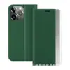 Adequado para Capa de Couro para Celular Apple iPhone 14/13 com Padrão Lichia, Tampa Flip Magnética Galvanizada, Compartimento para Cartão, Anti-Impressão Digital
