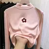 Nova camada de base térmica da moda e tendência outono/inverno para crianças, gola alta meia-manga para meninas, top quente e casual para crianças mais velhas