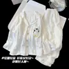 Pijama de Dibujos Animados Lindo para Niños Primavera y Otoño Manga Larga Pantalón Largo Algodón Delgado Set de Nube para Niñas Cuello Solapa Dibujos Animados Ropa de Casa