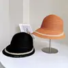 Sombrero de Sol Sencillo Estilo Coreano de Rafia para Mujer Verano Ala Ancha Protección Solar Sombrero de Paja Vacaciones Viaje Sombrero de Pescador Sombrero Cubeta Moderno