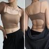 Chaleco interior de verano para mujer con base modal y tirantes finos para la espalda. Top tubo con hombros descubiertos.
