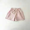 Pantalones Cortos Rayados de Algodón para Hombre y Mujer de Primavera y Verano Pantalones Casuales Lindos para Bebé Pantalones Holgados Transpirables Pantalones Estilo Coreano para Niños
