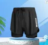 Bañador de doble capa holgado transfronterizo para hombre, anti-vergüenza, pantalones deportivos para correr para hombre, transpirables, secado rápido, bañador para aguas termales