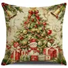 Funda de almohada de muñeco de nieve para árbol de Navidad, funda de cojín para sofá, lujosa y engrosada, suave, para decoración de sala de estar y dormitorio