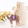 Coleção da Série de Chaveiros de Animais Pequenos Incrustados com Diamantes Coloridos e Modernos: Urso, Golfinho, Pavão, Sapo Dourado, Cavalo, Elefante, Coala, Inseto