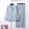 Pijamas de algodón puro para hombre, de primavera y otoño, de manga larga, holgados, de talla grande, para hombres de mediana edad y jóvenes, ropa informal fina para el hogar.