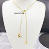 Cadena ajustable de acero de titanio chapado en oro de 18K, diseño de estrella y luna, no se decolora, cadena extensora de collar de perlas, accesorio de cadena para suéter DIY
