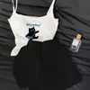 Pijama Femenino HelloKitty con Sujetador Incorporado Pure Desire Sexy Camisola sin Mangas Shorts Ropa para el Hogar Estilo Hombros Descubiertos Se Puede Usar al Aire Libre