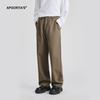 Pantalones Casuales de Otoño e Invierno para Hombre APO, Nuevos, de Alto Sentido, Holgados, Versátiles, Rectos, Semi-elásticos