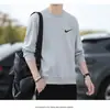 Ropa para Hombre 2026 Primavera Nueva Sudadera Casual Versátil para Hombre Camiseta de Manga Larga Cuello Redondo Jersey Camisa Base de Punto