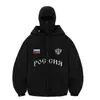 2025 Nuevo Sudadera para Hombre de Doble Extremo con Cremallera Superior e Inferior Pog Ghb Estampado Diseño de Nicho Chaqueta Nueva