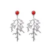 Pendientes Largos de Coral Exagerados Transfronterizos Moda Europea y Americana Diseño de Nicho Estilo Ins Grande Estilo Marino Joyería