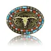 Cinturón de Mezclilla West Transfronterizo Vintage Tauro Repujado Juventud Clásico Unisex para Hombre Cinturón de Cuero Repujado Punk