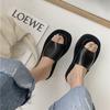 Chanclas de Plataforma Gruesa con Bloques de Color del Mismo Estilo de Celebridad de Internet 2022 Verano Nuevo Versátil Antideslizante Sandalias de Playa para Mujer