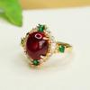 Anillo de Rubí Cultivado Aiyu Anillo de Corindón Rojo Joyería Estilo Corte Fábrica Venta al por Mayor y Dropshipping S4012409