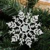 Decorações de Natal Novas Transfronteiriças 10cm Floco de Neve em Pó Plástico Decoração de Árvore Suprimentos de Natal Pingente